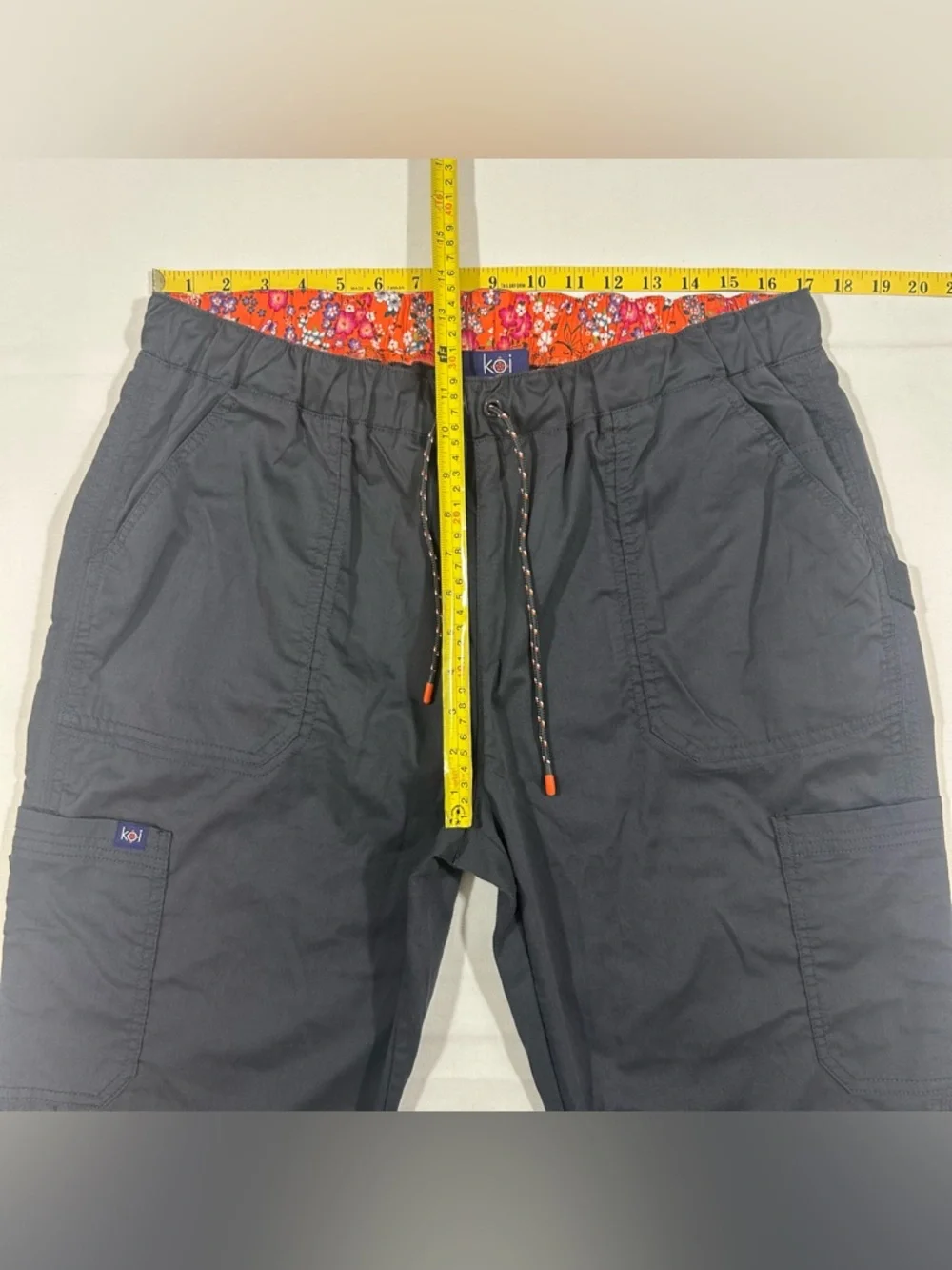 Koi Womens XL Scrub Jogger Cargo Pants Drawcord Nurse Uniform Gray - Picture 3 of 8